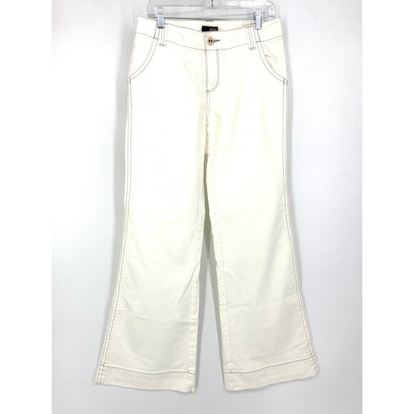 Y2K Vintage A.n.a. Wide Leg Flare Pants Women's Size 6 Cream White *READ - Picture 1 of 8